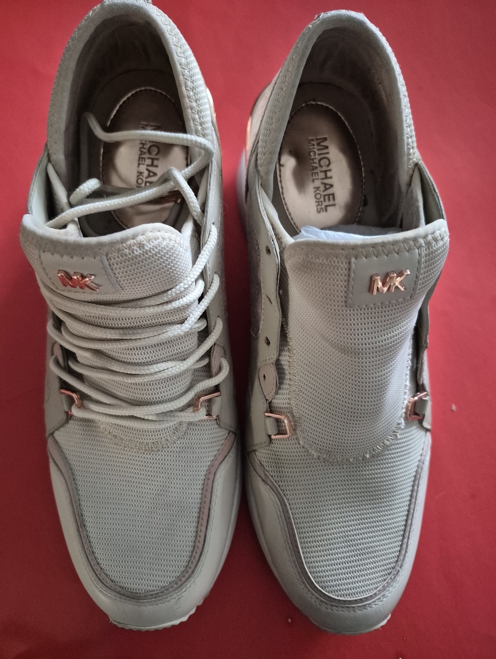MICHAEL Michael Kors Women's Pink and White Athletic Sneakers - Picture 2 of 8